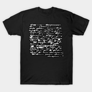 Unreadable letter T-Shirt